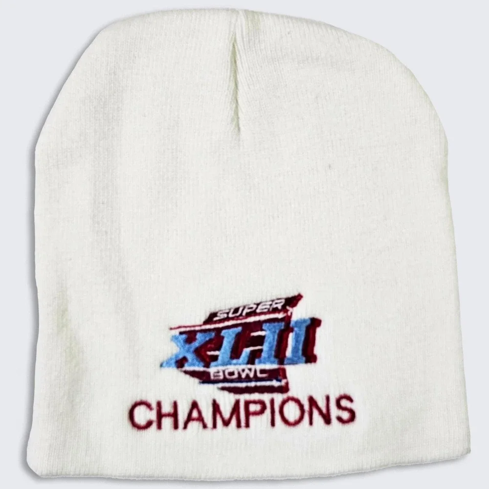 New York Giants Vintage Y2K Super Bowl XLII Beanie Cap Hat